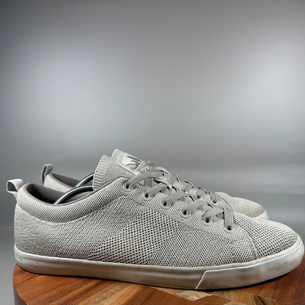 Johnnie-O Techknit Mens 13M Light Gray Nylon Knit Low Top Casual Sneakers